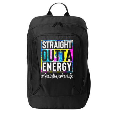 Social Worker Life Straight Outta Energy Tie Dye City Backpack