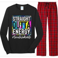 Social Worker Life Straight Outta Energy Tie Dye Long Sleeve Pajama Set