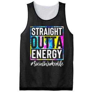 Social Worker Life Straight Outta Energy Tie Dye Mesh Reversible Basketball Jersey Tank