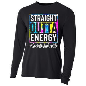 Social Worker Life Straight Outta Energy Tie Dye Cooling Performance Long Sleeve Crew