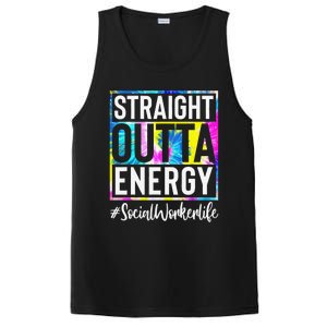 Social Worker Life Straight Outta Energy Tie Dye PosiCharge Competitor Tank