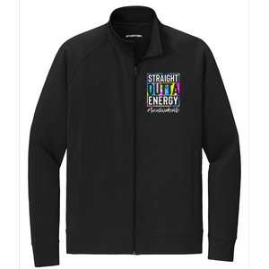 Social Worker Life Straight Outta Energy Tie Dye Stretch Full-Zip Cadet Jacket