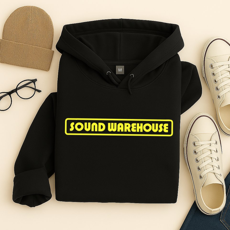 Sound Warehouse Logo Retro Music Fan Record Store Hoodie