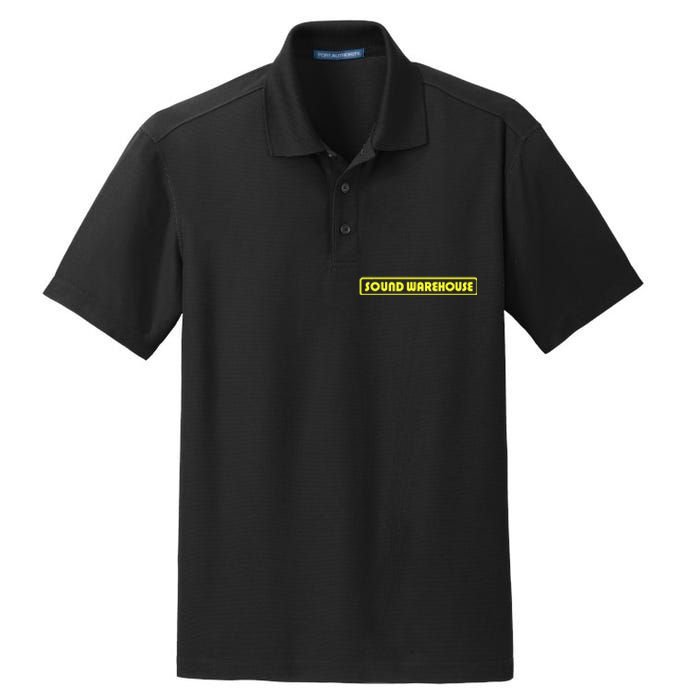 Sound Warehouse Logo Retro Music Fan Record Store Dry Zone Grid Polo