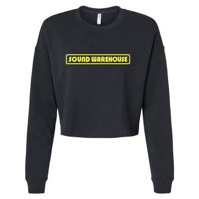Sound Warehouse Logo Retro Music Fan Record Store Cropped Pullover Crew