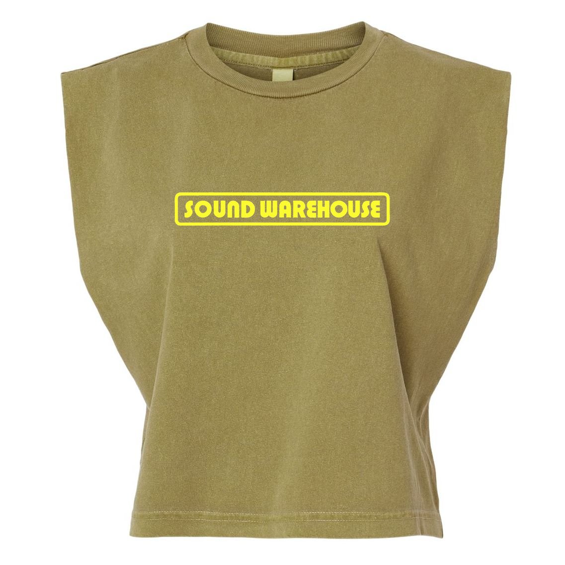 Sound Warehouse Logo Retro Music Fan Record Store Garment-Dyed Women's Muscle Tee