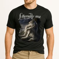 Sitting Wolf Literally Me Funny Meme Cooling Performance Crew T-Shirt