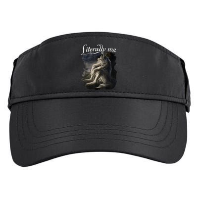 Sitting Wolf Literally Me Funny Meme Adult Drive Performance Visor