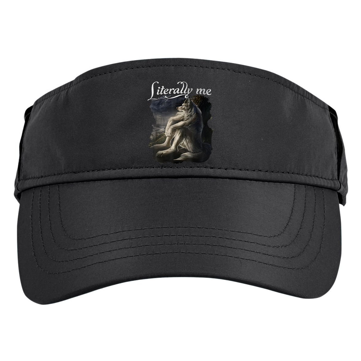Sitting Wolf Literally Me Funny Meme Adult Drive Performance Visor