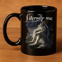 Sitting Wolf Literally Me Funny Meme 11oz C Handle Ceramic Mug