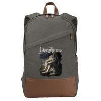 Sitting Wolf Literally Me Funny Meme Cotton Canvas Backpack