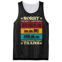 Sorry Wasnt Listening Thinking Trains Locomotive Mesh Reversible Basketball Jersey Tank