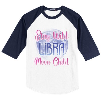 Stay Wild Libra Birthday Zodiac Sign Astrology Libra Moon Gift Baseball Sleeve Shirt