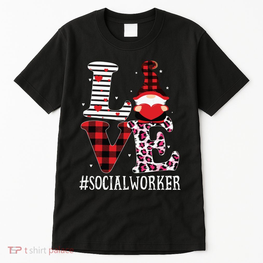 Social Worker Love Women Leopard Appreciation Valentine Tall T-Shirt