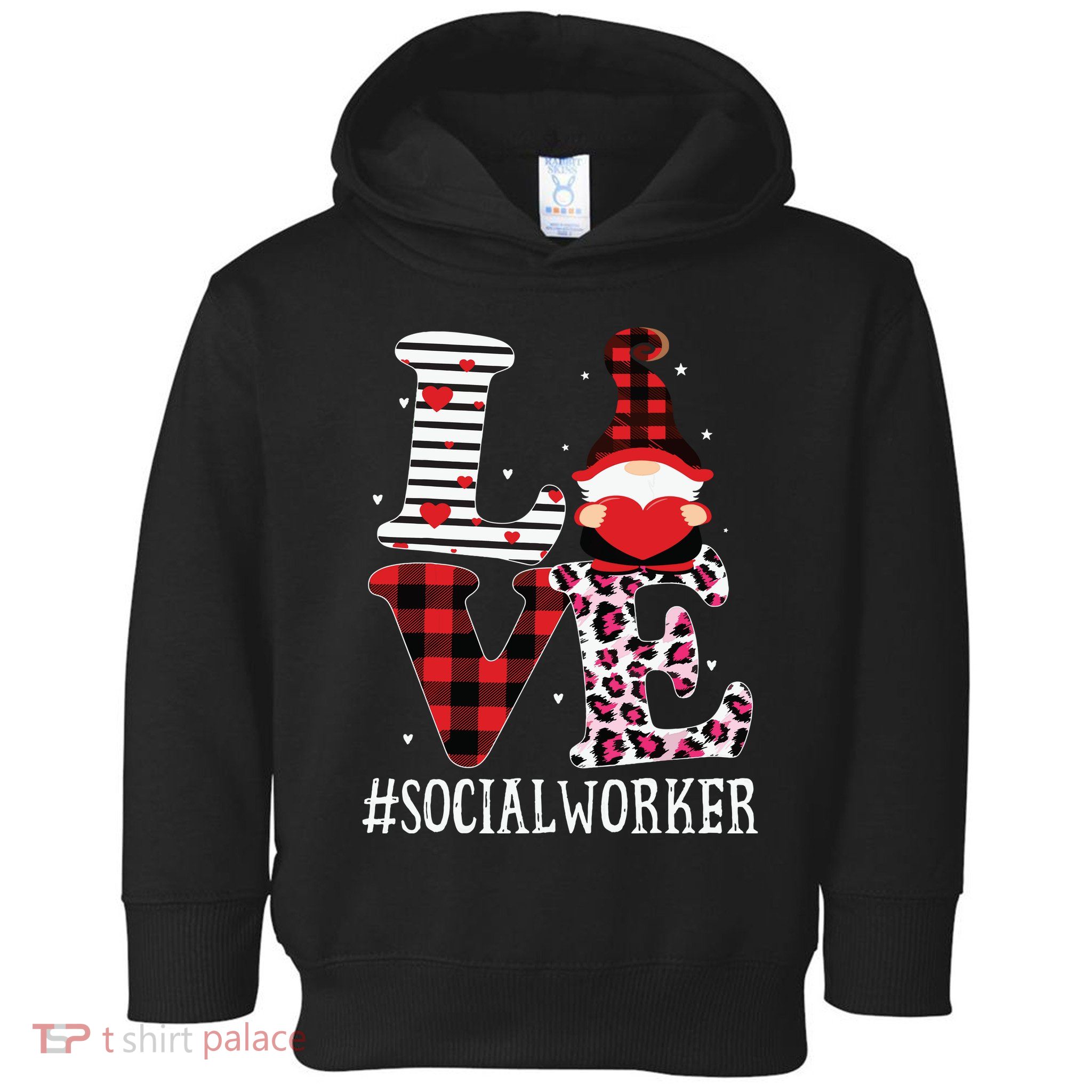 Social Worker Love Women Leopard Appreciation Valentine Toddler Hoodie
