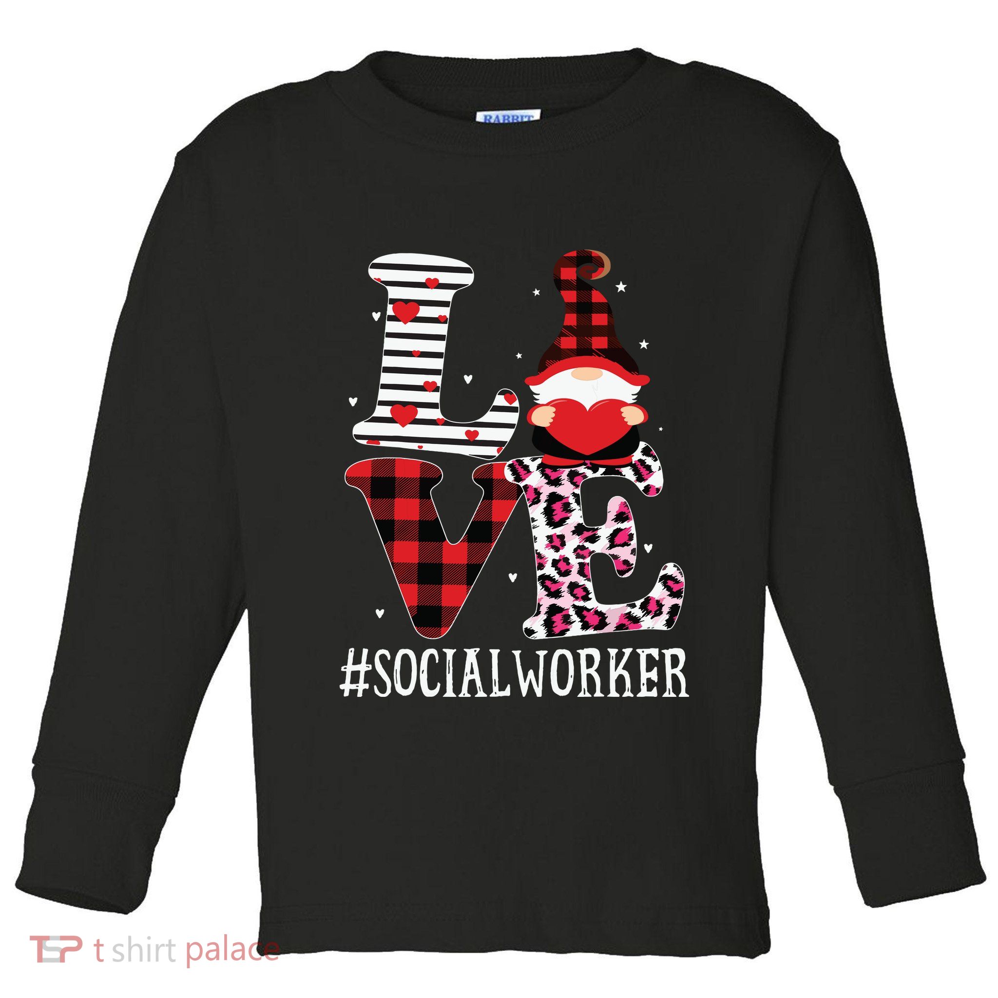 Social Worker Love Women Leopard Appreciation Valentine Toddler Long Sleeve Shirt