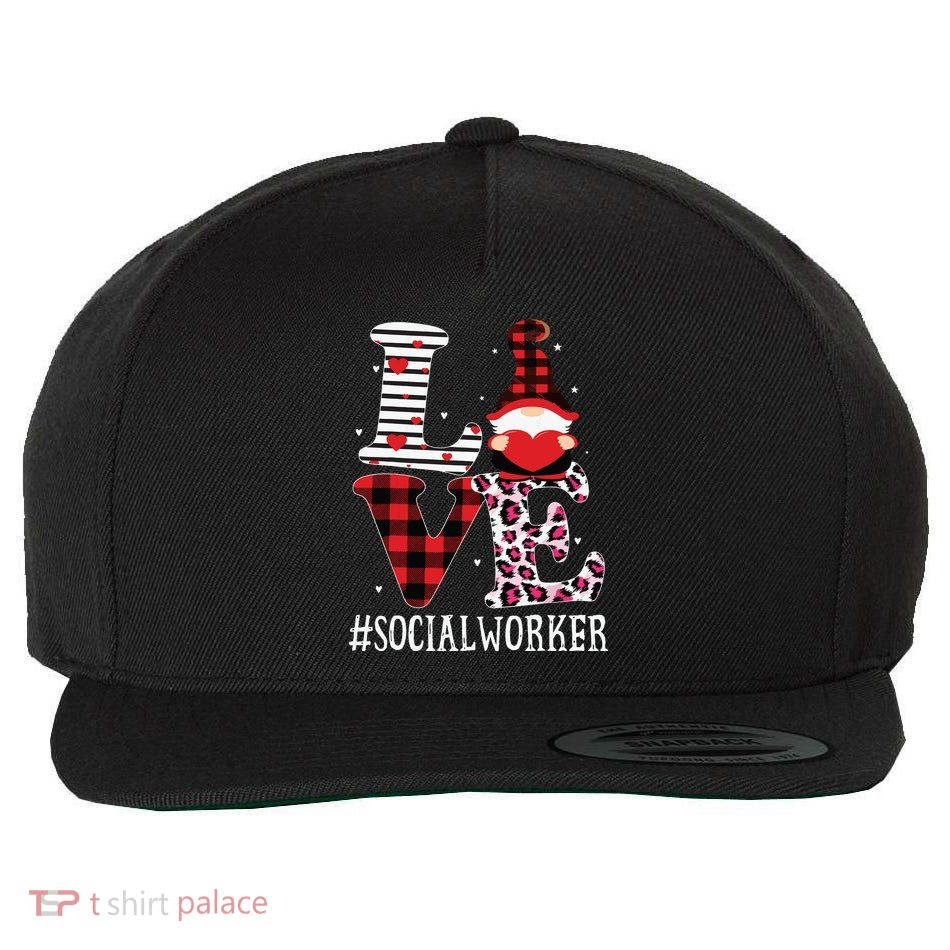 Social Worker Love Women Leopard Appreciation Valentine Wool Snapback Cap