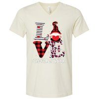 Social Worker Love Women Leopard Appreciation Valentine V-Neck T-Shirt