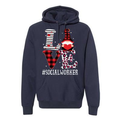 Social Worker Love Women Leopard Appreciation Valentine Premium Hoodie