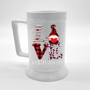 Social Worker Love Women Leopard Appreciation Valentine Beer Stein