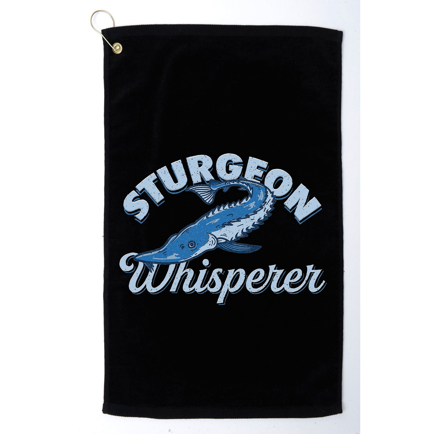 Sturgeon Whisperer Lake Life T Funny Fishing Gift Golf Towel