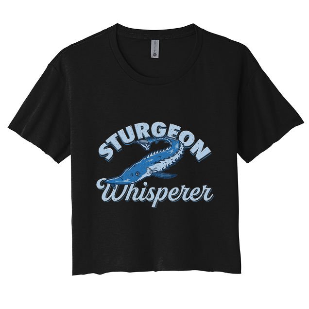 Sturgeon Whisperer Lake Life T Funny Fishing Gift Crop Top