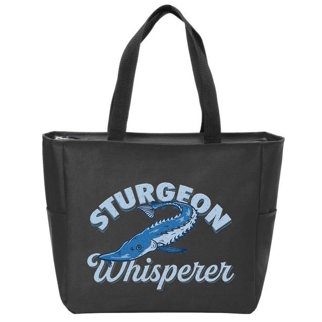 Sturgeon Whisperer Lake Life T Funny Fishing Gift Zip Tote Bag