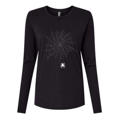 Spider Web Lazy DIY Halloween Costume Spooky Insect Womens Cotton Relaxed Long Sleeve T-Shirt