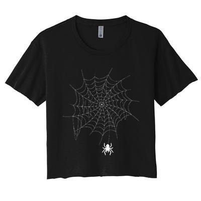 Spider Web Lazy DIY Halloween Costume Spooky Insect Women's Crop Top Tee