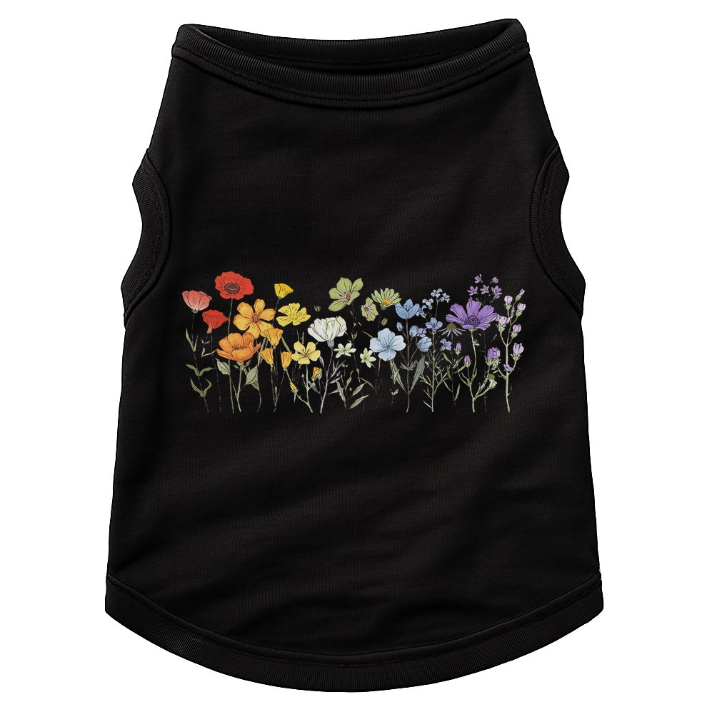 Subtle Wildflowers Lgbtq Month Rainbow Florals Doggie Tank