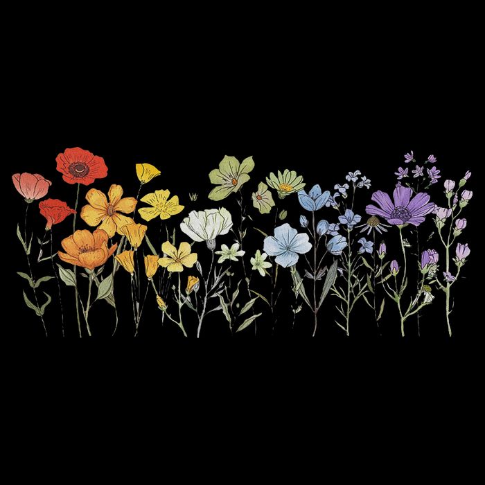 Subtle Wildflowers Lgbtq Month Rainbow Florals Drawstring Bag