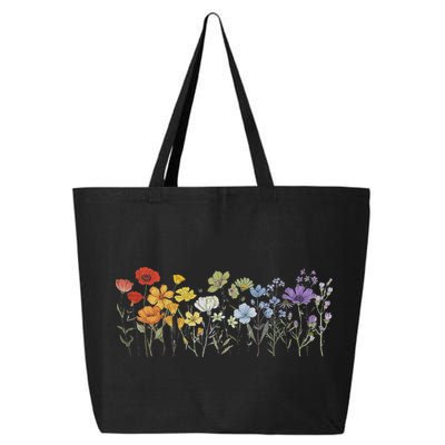 Subtle Wildflowers Lgbtq Month Rainbow Florals 25L Jumbo Tote