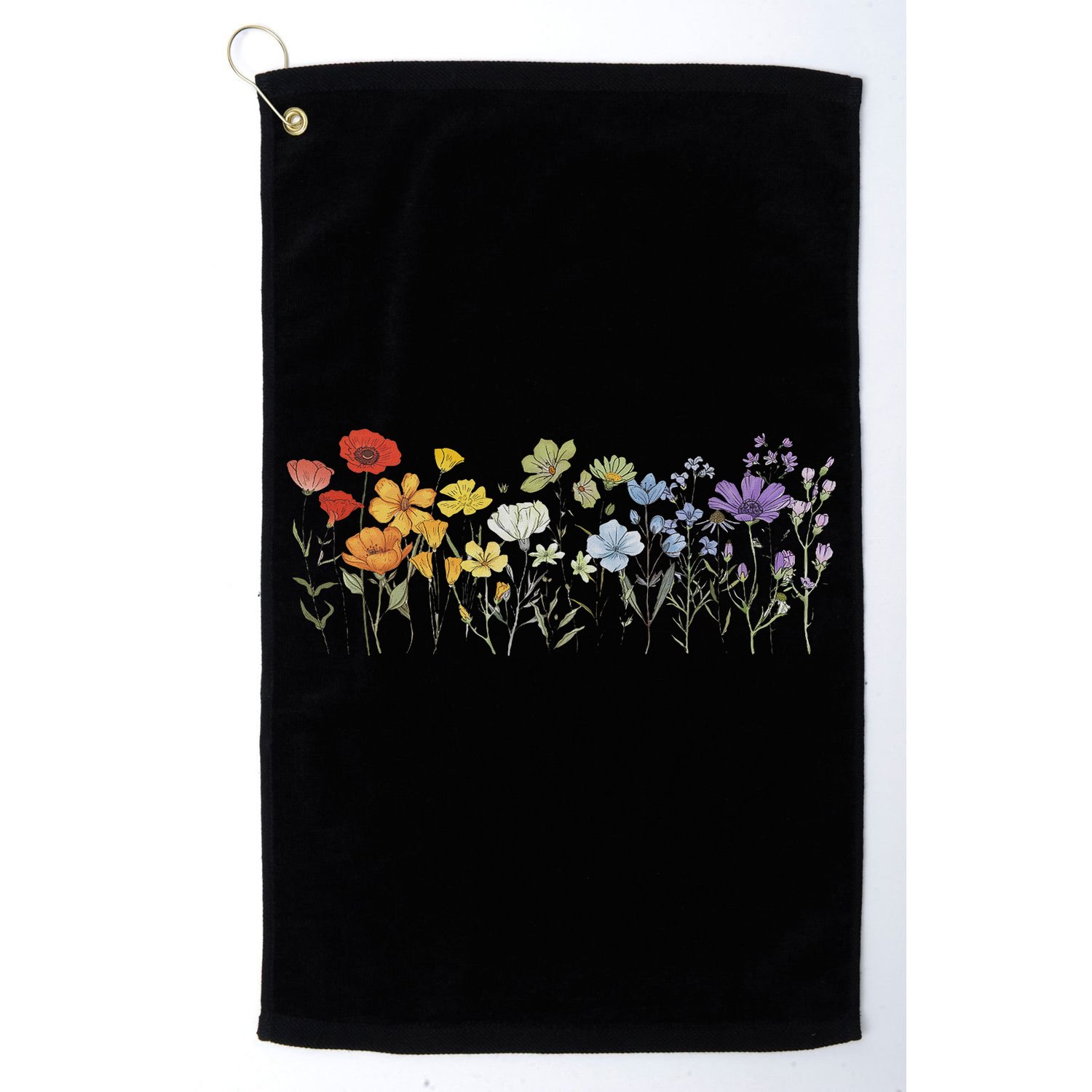 Subtle Wildflowers Lgbtq Month Rainbow Florals Golf Towel