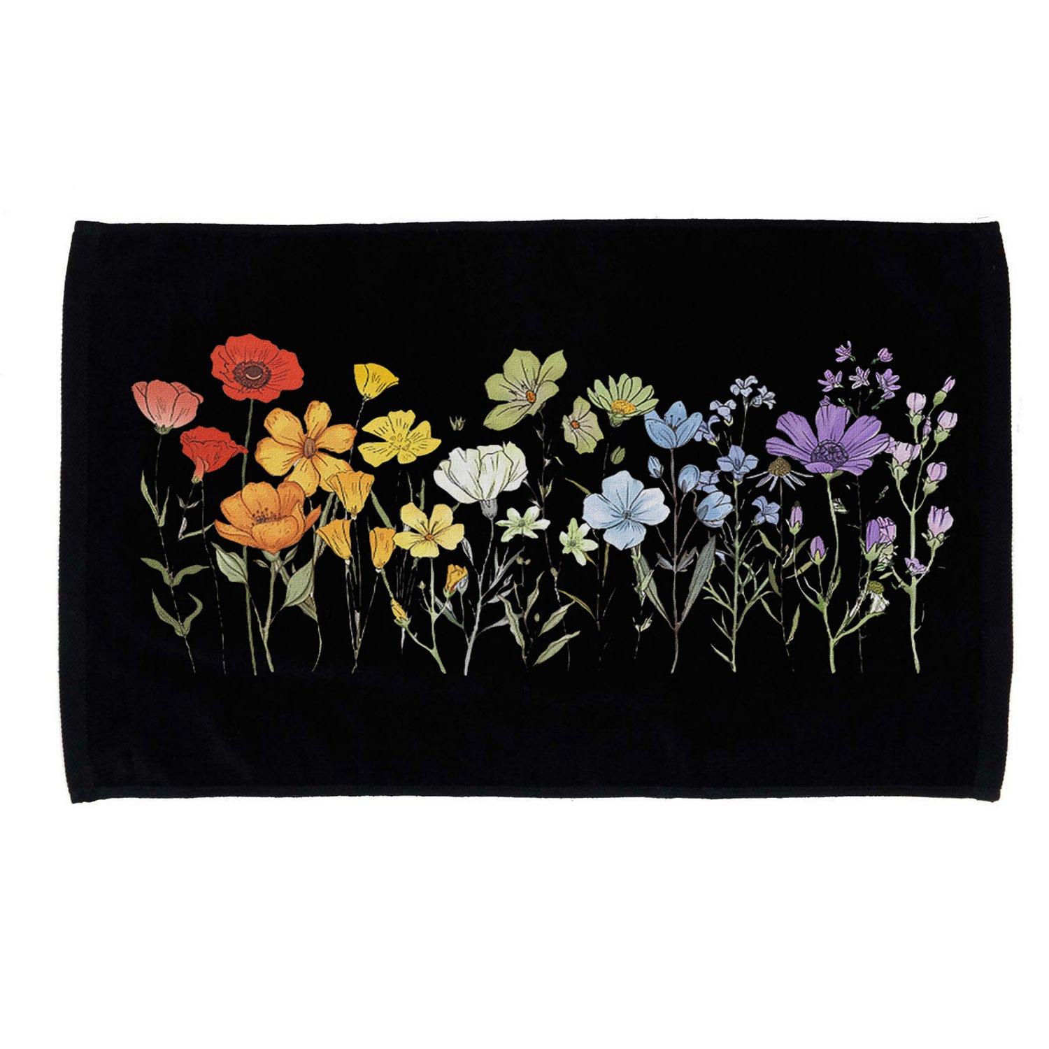 Subtle Wildflowers Lgbtq Month Rainbow Florals Microfiber Hand Towel