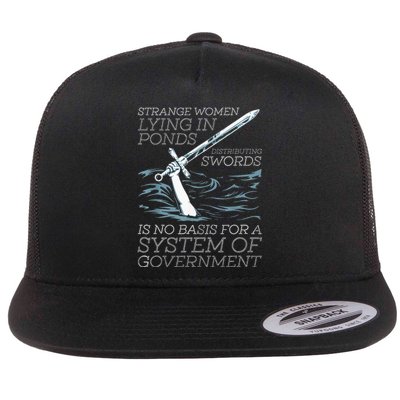 Strange Women Lying In Ponds Distributing Swords Flat Bill Trucker Hat