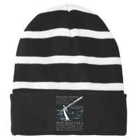 Strange Women Lying In Ponds Distributing Swords Striped Beanie with Solid Band