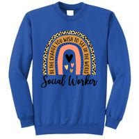 Social Worker Leopard Rainbow Funny Work Love Great Gift Sweatshirt