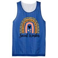 Social Worker Leopard Rainbow Funny Work Love Great Gift Mesh Reversible Basketball Jersey Tank