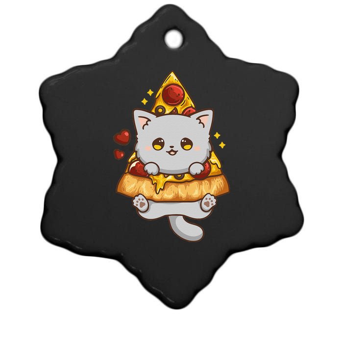 Someday We Ll All Be Dead Existential Dread Kawaii Cat Pizza Ceramic Star Ornament