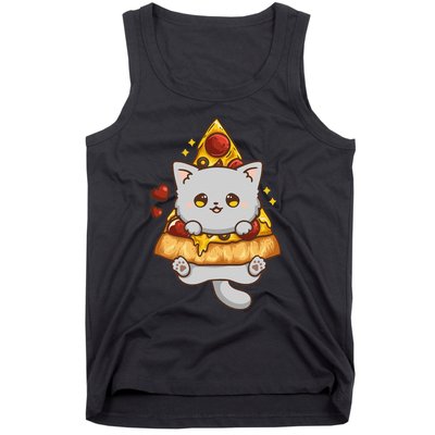 Someday We Ll All Be Dead Existential Dread Kawaii Cat Pizza Tank Top