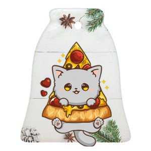 Someday We Ll All Be Dead Existential Dread Kawaii Cat Pizza Ceramic Bell Ornament