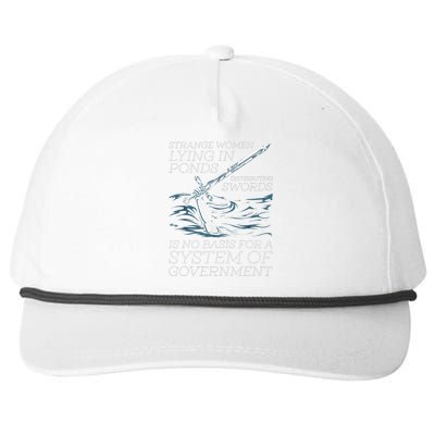 Strange Women Lying In Ponds Distributing Swords Snapback Five-Panel Rope Hat