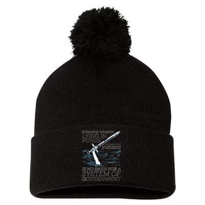 Strange Women Lying In Ponds Distributing Swords Pom Pom 12in Knit Beanie