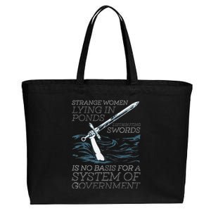 Strange Women Lying In Ponds Distributing Swords Cotton Canvas Jumbo Tote