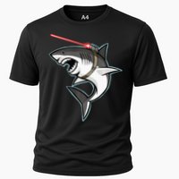 Shark with Laser Beam Premium Cooling Performance Crew T-Shirt