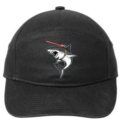 Shark with Laser Beam Premium 7-Panel Snapback Hat