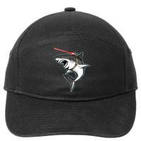 Shark with Laser Beam Premium 7-Panel Snapback Hat
