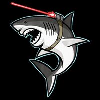 Shark with Laser Beam Premium 7-Panel Snapback Hat