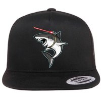 Shark with Laser Beam Premium Flat Bill Trucker Hat