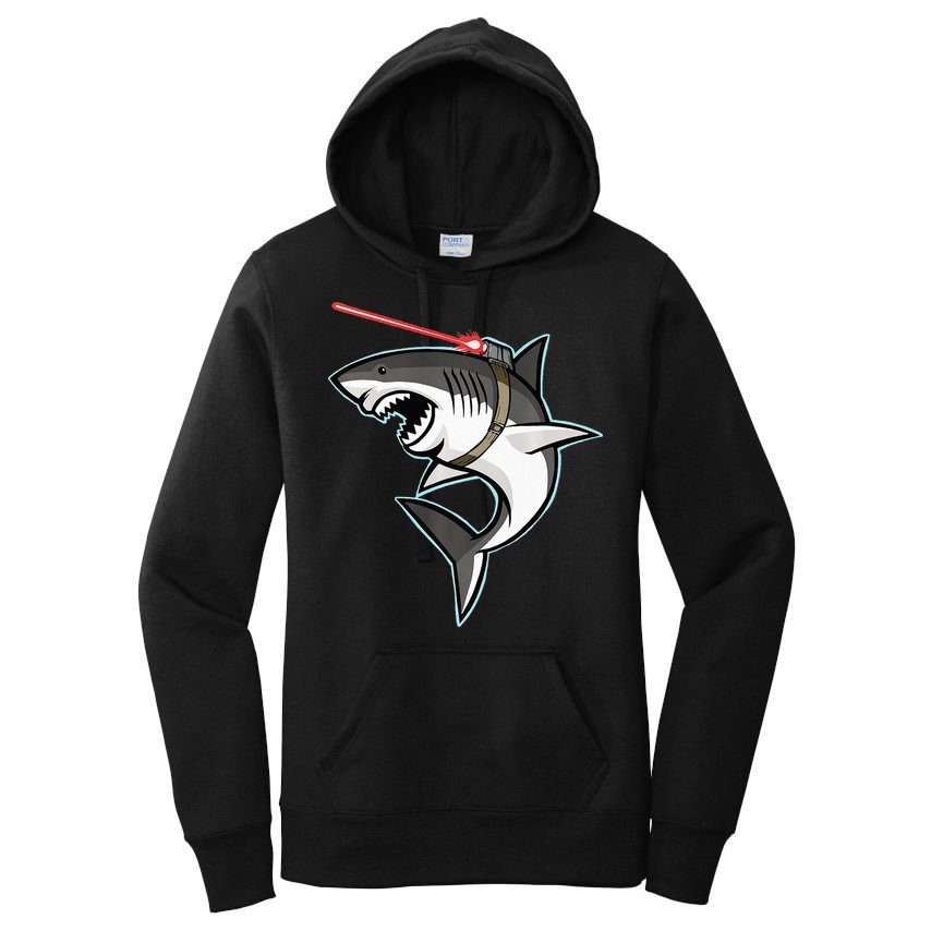 Shark with Laser Beam Premium Women's Pullover Hoodie